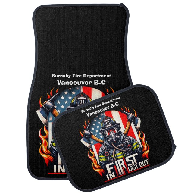 Brave firefighter ready car floor mat (Set)
