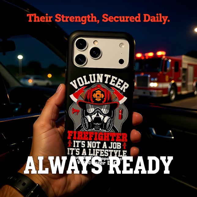 Brave firefighter ready for action in vibrant gear Case-Mate iPhone case (Creator Uploaded)