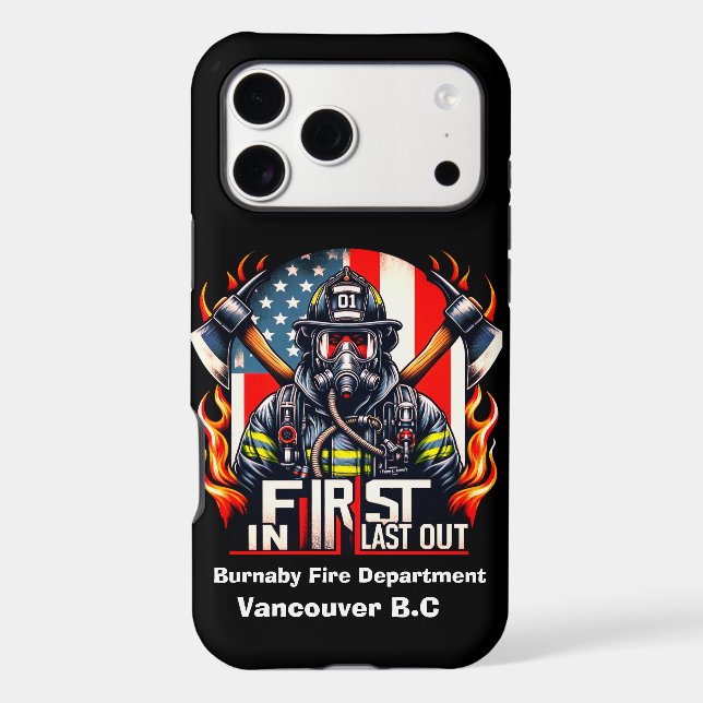 Brave firefighter ready iphone case (Back)