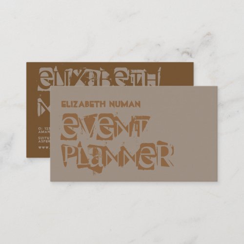 Brave Ground Grunge Typography B Business Card