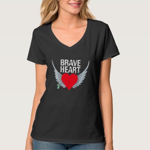 Brave Heart With Angel Wings Beautiful Graphic For T_Shirt