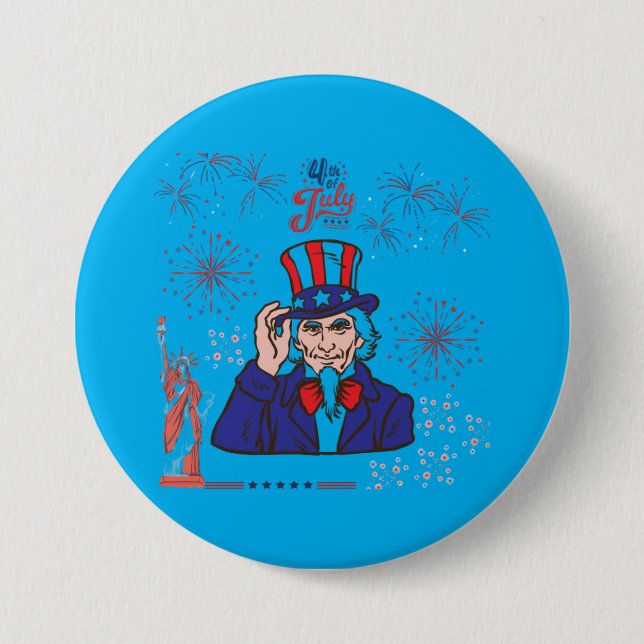 Brave hearts celebration azure button (Front)