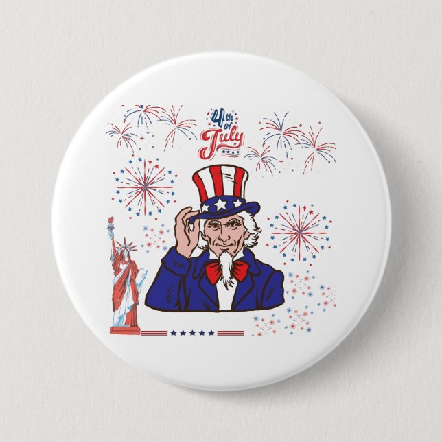 Brave hearts celebration white button (Front)