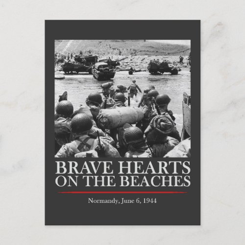 Brave Hearts On The Beaches _ WW2 D_day Postcard