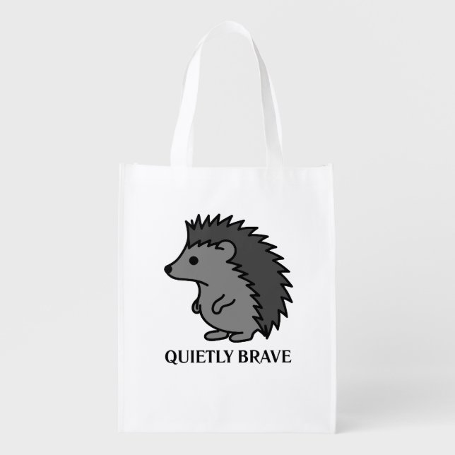 Brave Hedgehog Grocery Bag (Front)