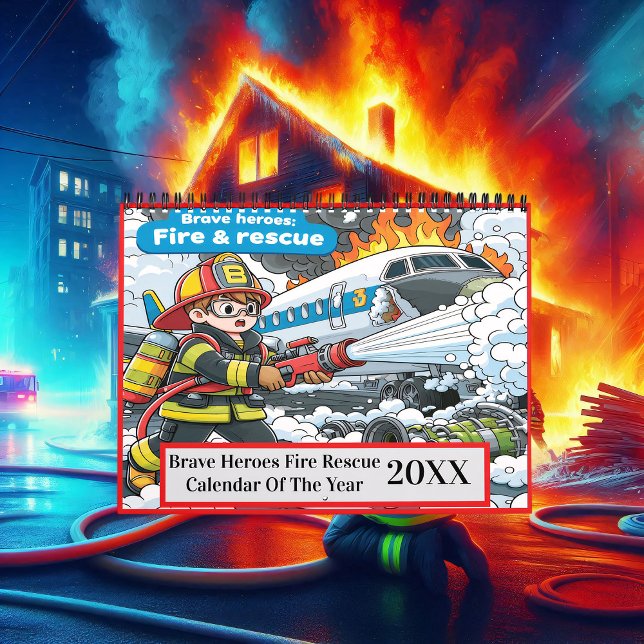 Brave Heroes Fire Rescue Coloring Book 2025/2026  Calendar (Creator Uploaded)