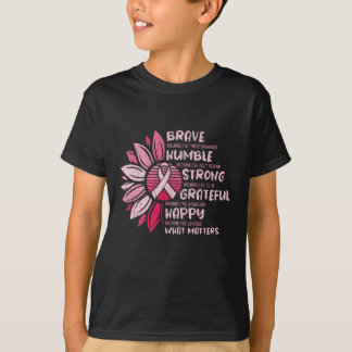 Brave Humble Breast Cancer Awareness Sunflower T-Shirt
