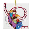 Brave kids riding in a roller coaster ride