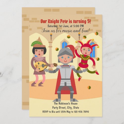 Brave Knight Birthday Party  Invitation