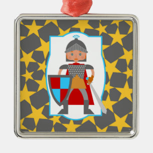 Brave Knight Boy Birthday gift Metal Ornament
