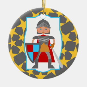Brave Knight Boy Birthday Party Ceramic Ornament