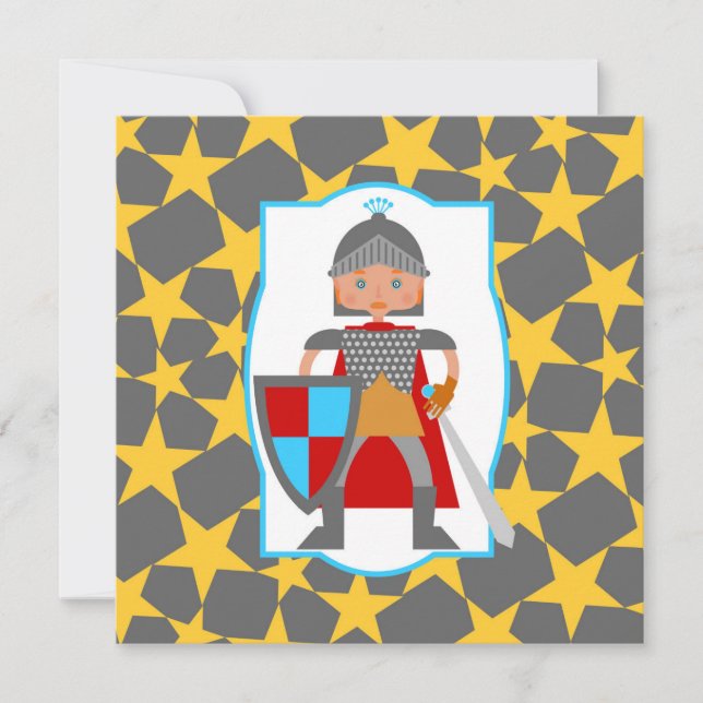 Brave Knight Boy Birthday Party Invitation (Front)