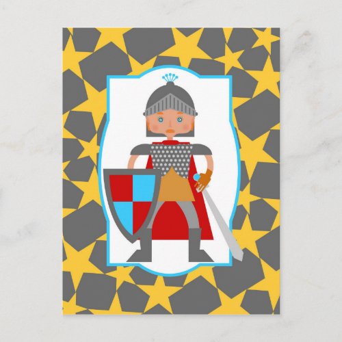 Brave Knight Boy Birthday Party Postcard