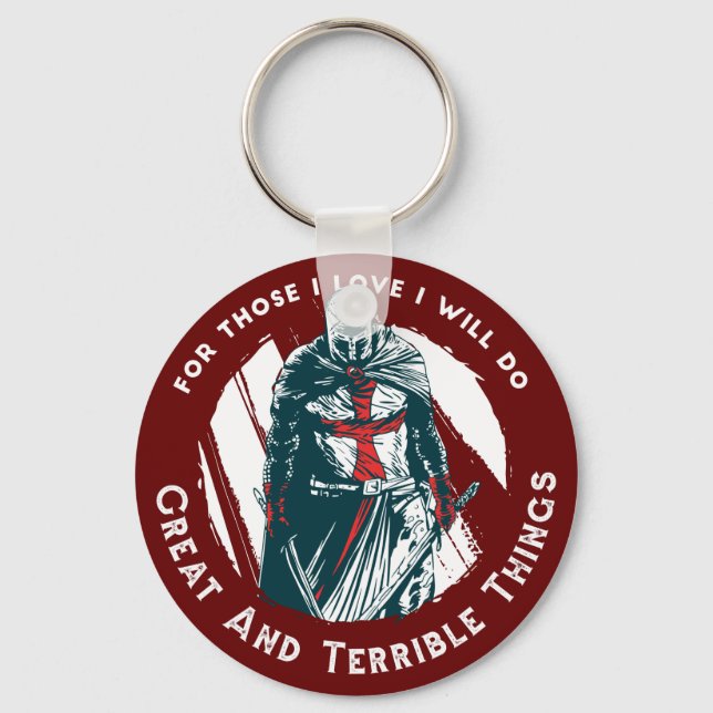 Brave Knight Quote Keychain (Front)