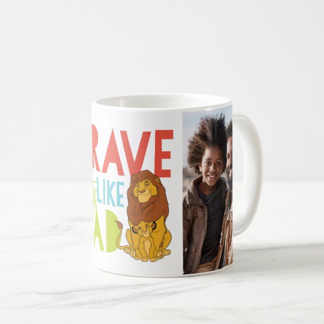 Brave Like Dad Two-Tone Coffee Photo Mug (Front Right)