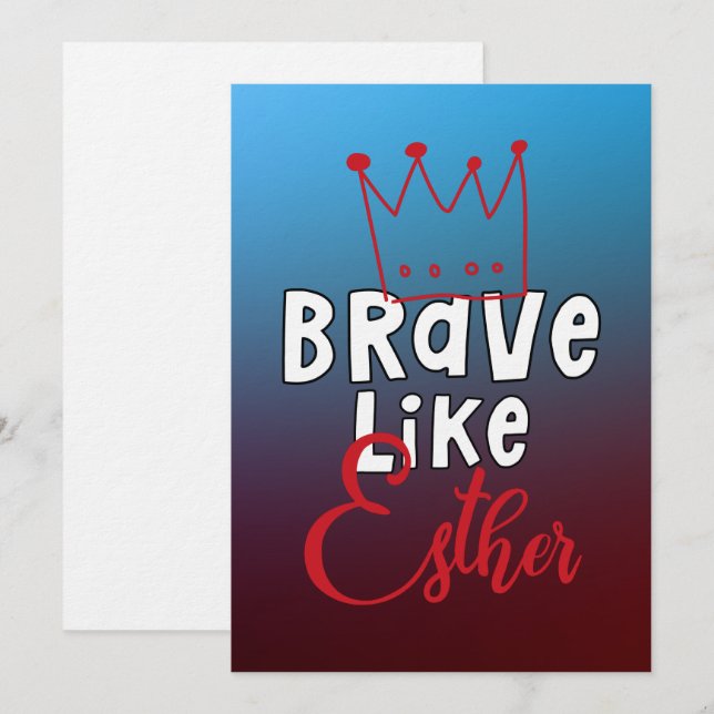 Brave Like Esther - Inspiring Jewish Purim Art Invitation (Front/Back)