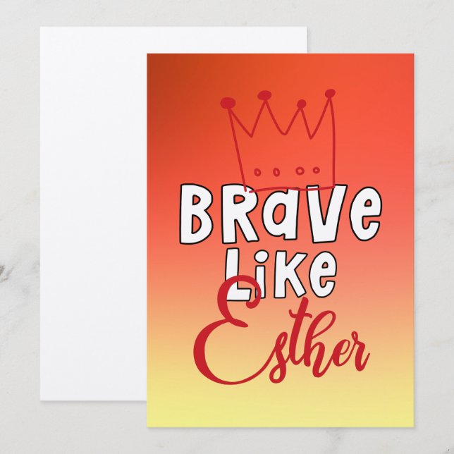 Brave Like Esther - Inspiring Jewish Purim Art Invitation (Front/Back)
