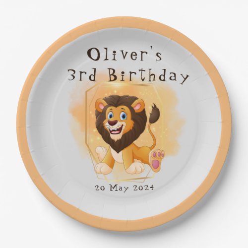 Brave Lion Birthday Party Plate 