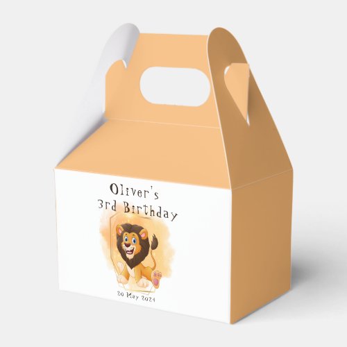 Brave Lion Birthday Party Plate  Favor Boxes