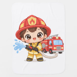 Brave Little Firefighter Baby Blanket