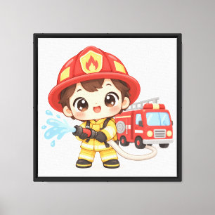 Brave Little Firefighter Canvas Print
