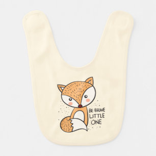 Brave little fox, cute fox drawing baby bib