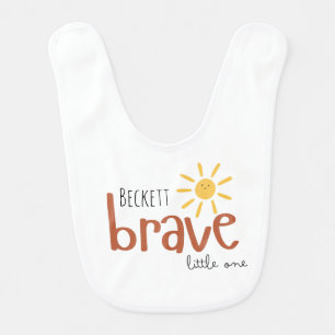 brave little one personalized Baby Bib cute sun