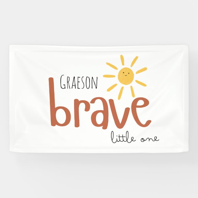 brave little one personalized Indoor Banner Sign (Horizontal)