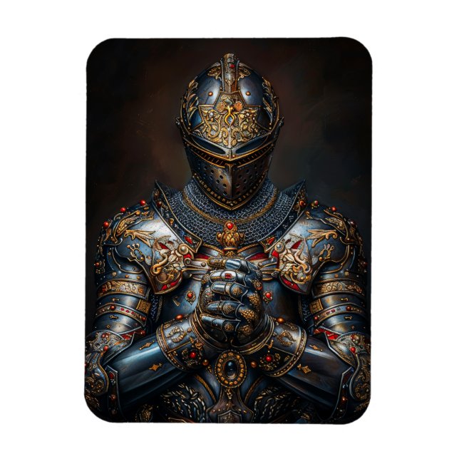 Brave Medieval Knight Magnet (Vertical)