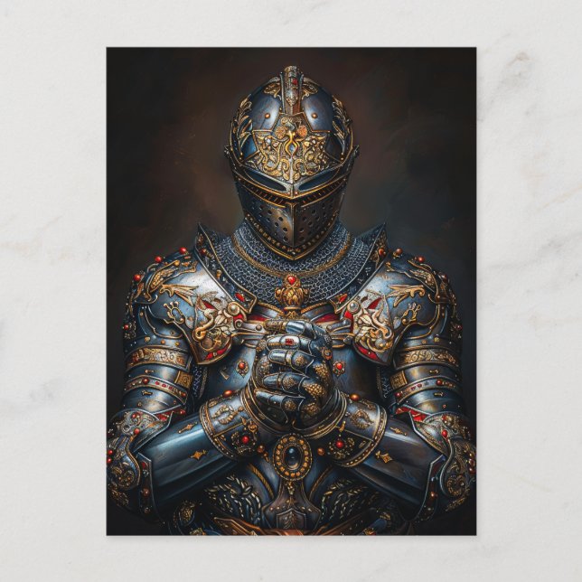 Brave Medieval Knight Postcard (Front)