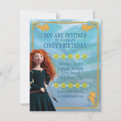 Brave Merida  Birthday Invitation