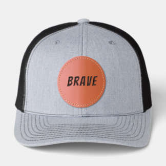 Brave Motivational Inspirational Leather Patch Hat