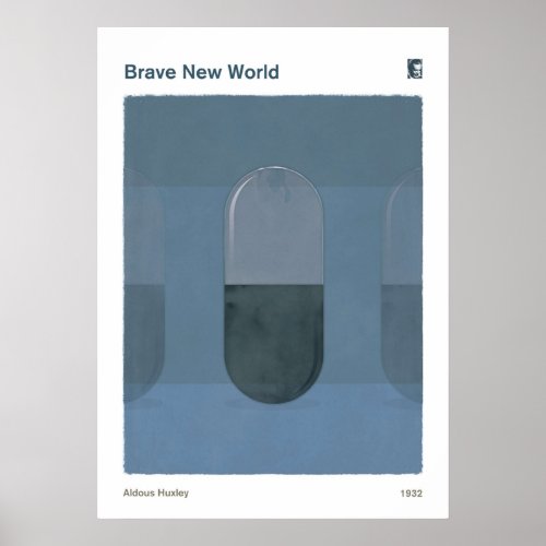 Brave New World Aldous Huxley Dystopian Social Sci Poster