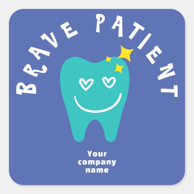 Brave patient dentist custom name sticker (Front)