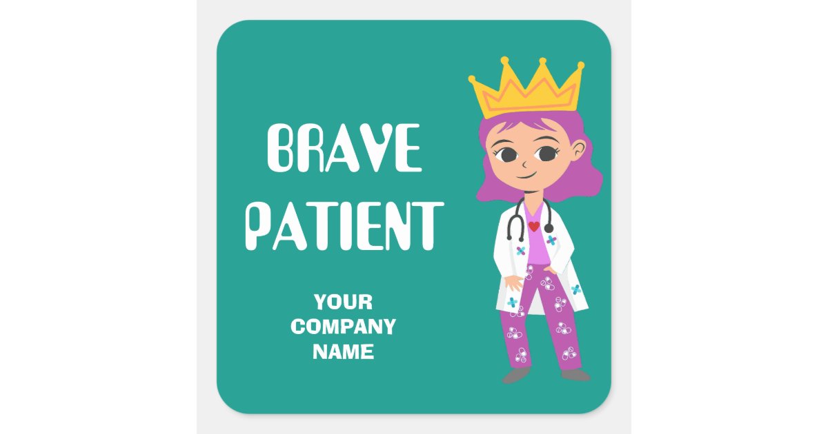Brave Patient personalized custom company stickers | Zazzle