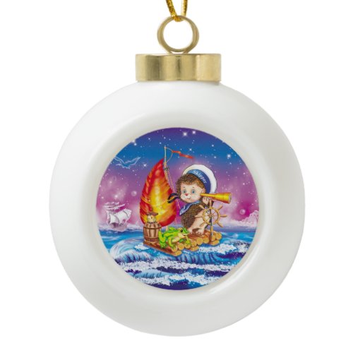 Brave sailor ceramic ball christmas ornament