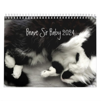 Brave Sir Baby Tuxedo Cat Calendar