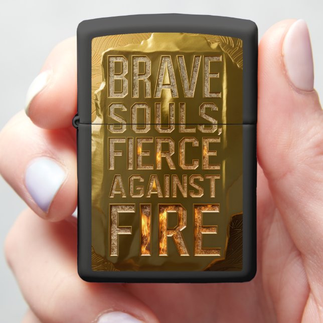 Brave Souls, Fierce Against Fire Zippo Lighter (In Hand)