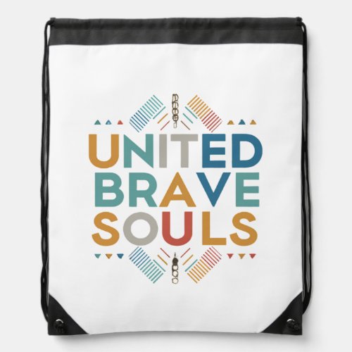 brave souls heart drawstring bag