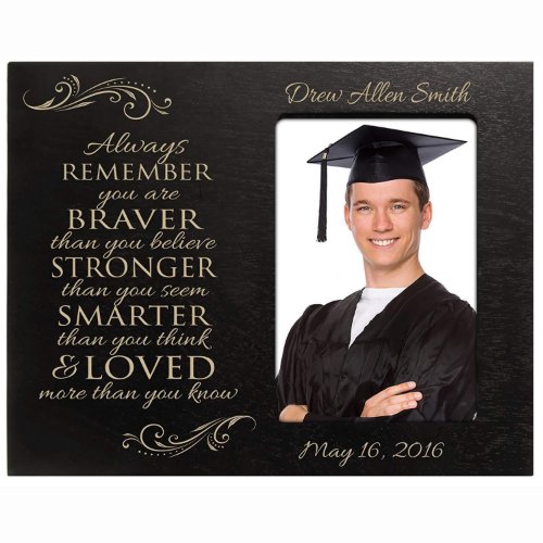 Brave  Strong Black Graduation Picture Frame