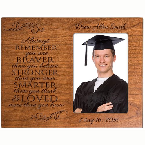 Brave  Strong Cherry Graduation Picture Frame