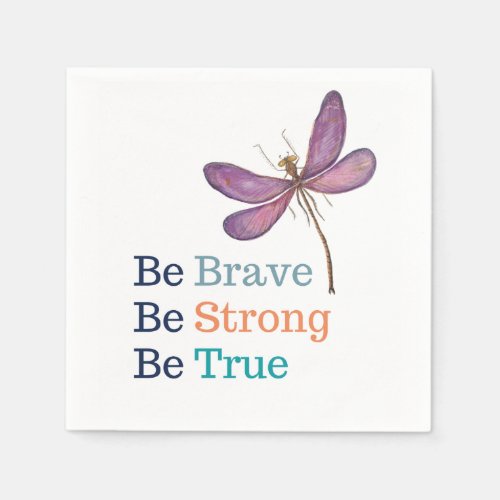 Brave Strong True Dragonfly Napkins