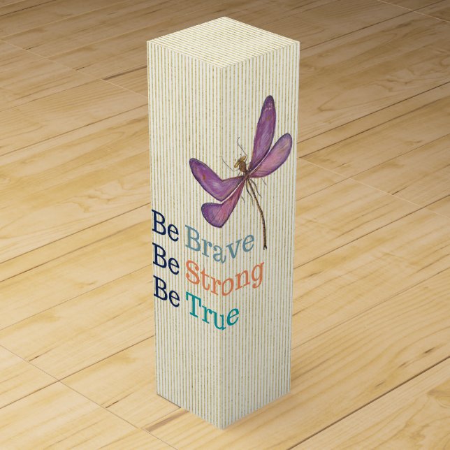 Brave Strong True Dragonfly Wine Box (Front)