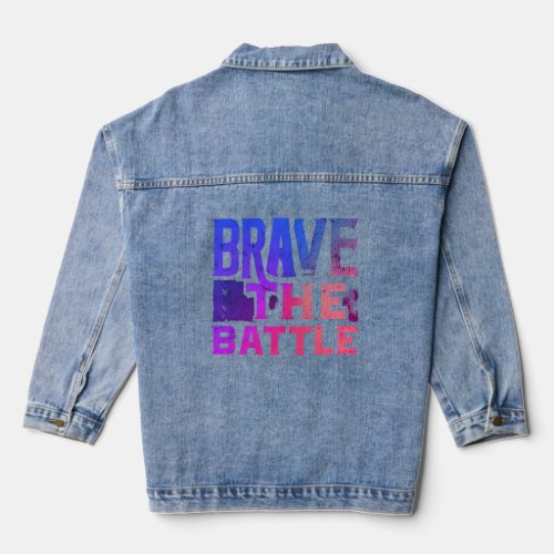 brave the battle  denim jacket