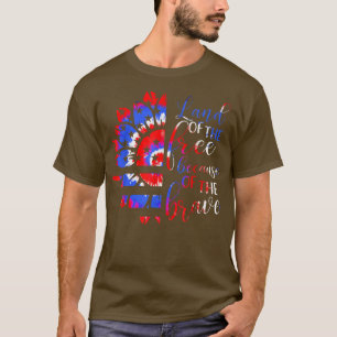 Brave Tie Dye Sunflower American Flag Patriotic 4t T-Shirt