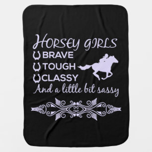 Brave Tough Classy Horse   Baby Blanket