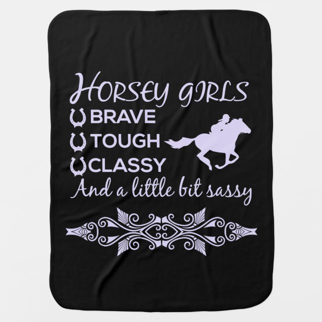 Brave Tough Classy Horse   Baby Blanket (Front)