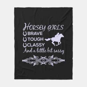 Brave Tough Classy Horse  Fleece Blanket