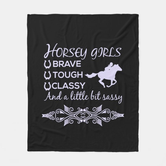 Brave Tough Classy Horse  Fleece Blanket (Front)