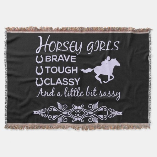 Brave Tough Classy Horse  Throw Blanket